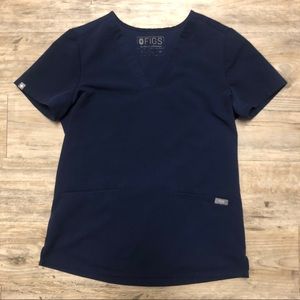 Figs Navy Casma Three Pocket Scrub Top